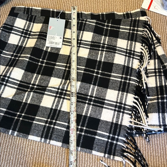 NWT ANTONIO MELANI Georgie Black and White Plaid Fringe Skirt size 14 - Picture 8 of 13